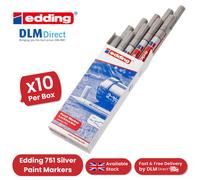 Edding 751 Bullet Tip Paint Marker Fine Silver (Pack of 10) 751-054