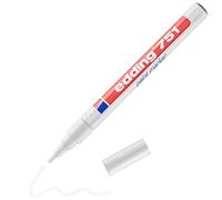 edding 751 paint marker - white - 1 pen - round nib 1-2 mm - paint marker for marking and labelling metal, glass, rocks or plastic - heat-resistant, permanent, smudge-proof and waterproof