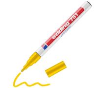 edding 751 paint marker - yellow - 1 pen - round nib 1-2 mm - paint marker for marking and labelling metal, glass, rocks or plastic - heat-resistant, permanent, smudge-proof and waterproof