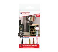 Edding 753 Calligraphy Paint Pen | Set of 5 | White Black Silver Gold Copper