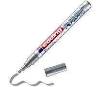 edding 753 gloss paint marker calligraphy - silver - 1 paint marker - calligraphy nib 1-2.5 mm - for glass, stone, plastic, paper - waterproof, highly opaque - bullet journals, hand lettering
