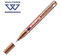 edding 780 gloss paint marker - copper - 10 paint markers - extra-fine round tip 0.8 mm - paint pen for glass, pebbles, wood, plastic, paper - waterproof, high coverage
