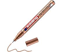 edding 780 gloss paint marker - copper - 1 paint marker - extra-fine round nib 0.8 mm - paint pen for glass, pebbles, wood, plastic, paper - waterproof, high coverage