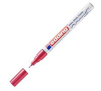 edding 780 gloss paint marker - red - 10 paint markers - extra-fine round tip 0.8 mm - paint pen for glass, pebbles, wood, plastic, paper - waterproof, high coverage