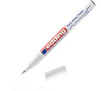 edding 780 gloss paint marker - white - pack of 1 paint marker - extra-fine round tip 0.8 mm - paint pen for glass, pebbles, wood, plastic, paper - waterproof, high coverage
