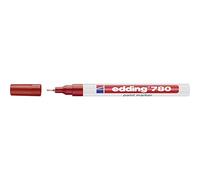 edding 780 Paint Marker - Red - 1 Pen - Round Tip 0.8 mm - Paint Marker for Marking and Labelling Metal, Glass, Rocks or Plastic - Heat-Resistant, Permanent, Smudge-Proof and Waterproof