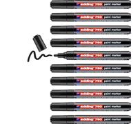 edding 790 paint marker - black - 10 pens - round nib 2-3 mm - paint marker for marking and labelling metal, glass, stone or plastic - highly opaque, permanent, smudge-proof