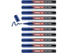 edding 790 paint marker - blue - 10 pens - round nib 2-3 mm - paint marker for marking and labelling metal, glass, stone or plastic - highly opaque, permanent, smudge-proof