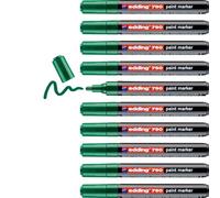 edding 790 paint marker - green - 10 pens - round nib 2-3 mm - paint marker for marking and labelling metal, glass, stone or plastic - highly opaque, permanent, smudge-proof
