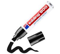 edding 800 permanent marker - black - 1 pen - chisel nib 4-12 mm - for bold markings - waterproof, quick-drying, smear-proof pens - for cardboard, plastic, wood, metal, glass and fabric