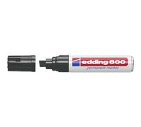 edding 800 permanent marker - black - 1 pen - chisel nib 4-12 mm - for bold markings - waterproof, quick-drying, smear-proof pens - for cardboard, plastic, wood, metal, glass and fabric