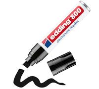 edding 800 permanent marker - black - 1 pen - chisel tip 4-12 mm - for bold markings - waterproof, quick-drying, smear-proof pens - for cardboard, plastic, wood, metal, glass and fabric