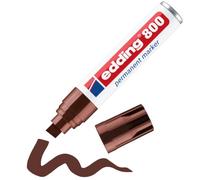 edding 800 permanent marker - brown - 1 pen - chisel nib 4-12 mm | for bold markings - waterproof, quick-drying, smear-proof pens - for cardboard, plastic, wood, metal, glass and fabric