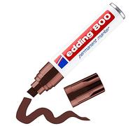 Edding 800 Permanent Marker - Brown - 1 Pen - Chisel Tip 4-12 mm - for Bold Markings - Waterproof, Quick-Drying, Smear-Proof Pens - for Cardboard, Plastic, Wood, Metal, Glass and Fabric, 4-800007