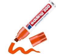 edding 800 permanent marker - orange - 1 pen - chisel nib 4-12 mm | for bold markings - waterproof, quick-drying, smear-proof pens - for cardboard, plastic, wood, metal, glass and fabric