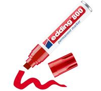 Genuine Edding 800 Permanent Marker - Red -Chisel Tip 4-12mm - Brand New