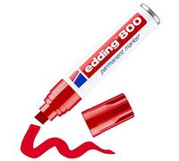 Genuine Edding 800 Permanent Marker - Red -Chisel Tip 4-12mm - Brand New