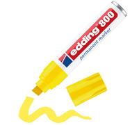 edding 800 permanent marker - yellow - 1 pen - chisel nib 4-12 mm | for bold markings - waterproof, quick-drying, smear-proof pens - for cardboard, plastic, wood, metal, glass and fabric