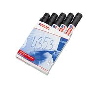 Edding 800 Permanent Markers Black Extra Large Chisel Tip Pack 5