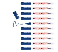 edding 8020 skin marker - 10 pens - blue - round nib 1 mm - skin pen for writing and marking on skin - dermatologically tested - tattoo pen, temporary tattoos