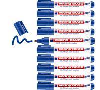 edding 8030 NLS high-tech marker - blue - 10 pens - bullet nib 1.5-3 mm - rustproof marker for low-corrosion marking - for use on steel, metal, iron, aluminium