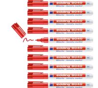 edding 8040 laundry marker - red - box of 10 - round nib 1 mm - textile marker for labelling clothes, wash-resistant at 95°C - laundry pen