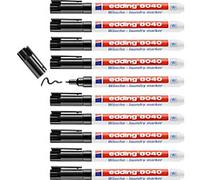 edding 8040 Permanent Laundry Marker Black Fine Bullet 1 mm Pack of 10