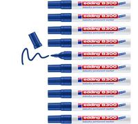 edding 8300 industry permanent marker - blue - 10 pens - round nib 1.5-3 mm - for permanent marking on slightly oily and dusty surfaces