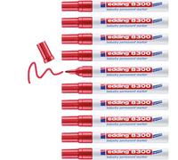 edding 8300 industry permanent marker - red - 10 pens - round nib 1.5-3 mm | for permanent marking on slightly oily and dusty surfaces