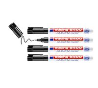 edding 8400 CD/DVD/BD marker - black - 4 pens - fine round nib 0.5-1 mm - for permanent labelling of CDs, DVDs and Blu-Ray Discs