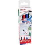 edding 8400 CD/DVD/BD marker - multi-coloured - 4 pens - fine round nib 0.5-1 mm - for permanent labelling of CDs, DVDs and Blu-Ray Discs