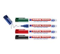 edding 8400 CD/DVD Marker Extra Fine Bullet 0.5 - 1 mm Assorted Non Refillable Water-Resistant Pack of 4
