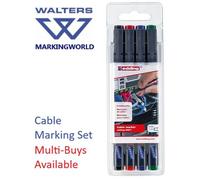 Edding Cable Marker 4-8407 - thin round 0.3 mm nib - Assorted wallet of 4 pens