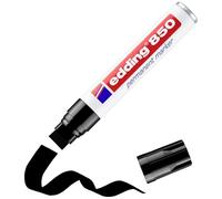 edding 850 permanent marker - black - 1 pen - chisel nib 5-15 mm - for bold markings -waterproof, quick-drying, smear-proof pens - for cardboard, plastic, glass, wood, metal and fabric