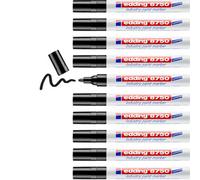 edding 8750 industry paint marker - black - 10 pens - round nib 2-4 mm - paint marker for writing on dusty, slightly oily surfaces, tyres, metal, glass and wood - permanent, waterproof