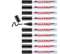 edding 8750 industry paint marker - black - 10 pens - round nib 2-4 mm - paint marker for writing on dusty, slightly oily surfaces, tyres, metal, glass and wood - permanent, waterproof