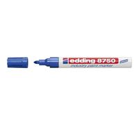 edding 8750 industry paint marker - blue - 1 pen - round nib 2-4 mm - paint marker for writing on dusty, slightly oily surfaces, tyres, metal, glass and wood - permanent, waterproof