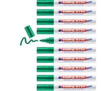 edding 8750 industry paint marker - green - 10 pens - round nib 2-4 mm - paint marker for writing on dusty, slightly oily surfaces, tyres, metal, glass and wood - permanent, waterproof
