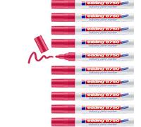 edding 8750 industry paint marker - red - 10 pens - round nib 2-4 mm - paint marker for writing on dusty, slightly oily surfaces, tyres, metal, glass and wood - permanent, waterproof