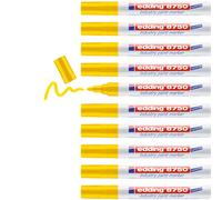 edding 8750 industry paint marker - yellow - 10 pens - round nib 2-4 mm - paint marker for writing on dusty, slightly oily surfaces, tyres, metal, glass and wood - permanent, waterproof