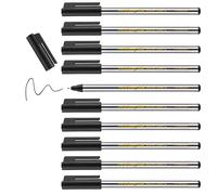 edding 88 - fineliner - black - 10 pens - round nib 0.6 mm - thin fibre pen for fine, precise writing, underlining, drawing - in the office or home and at school