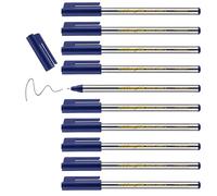 edding 88 - fineliner - blue - 10 pens - round nib 0.6 mm - thin fibre pen for fine, precise writing, underlining, drawing - in the office or home and at school