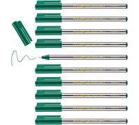 edding 88 - fineliner - green - 10 pens - round nib 0.6 mm - thin fibre pen for