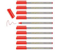 edding 88 - fineliner - red - 10 pens - round nib 0.6 mm - thin fibre pen for fine, precise writing, underlining, drawing - in the office or home and at school