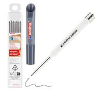 edding 8880 deep hole pencil - set with refillable leads - graphite - 42 mm extra-long nib - for making precise marking on wood, plastic, cardboard, metal and tiles
