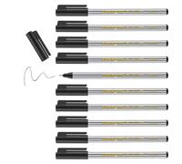 edding 89 - fineliner - black - 10 pens - extra fine round tip 0.3 mm - thin fibre pen for fine, precise writing, underlining, drawing - in the office or at home and at school