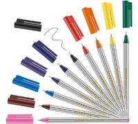 Edding 89 Fineliner Pens Fibre Tip Pen - 0.3mm Fine Nib - Wallet of 10 Colours