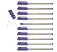 edding 89 - fineliner - violet - 10 pens - extra fine round tip 0.3 mm - thin fibre pen for fine, precise writing, underlining, drawing - in the office or at home and at school