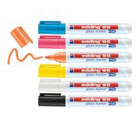 Edding 95 Glass marker 6 pc(s) Bullet tip Black. Blue. Orange. Pink. W