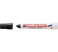 edding 950 industry painter - black - 10 pens - round tip 10 mm - marker for writing on metal, rocks, wood - rough or wet surfaces - Permanent, waterproof